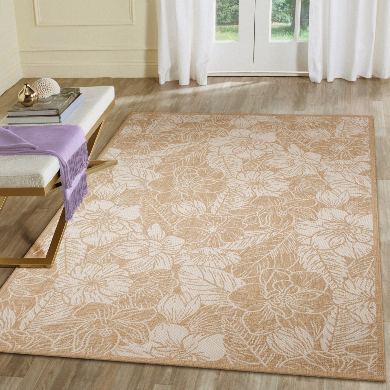 The Rug Department Liora Manne Carmel Botanical Indoor Outdoor Area Rug Sand